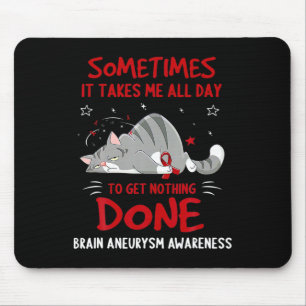 Mousepad Fita de Gato de Consciência do Aneurismo Cerebral