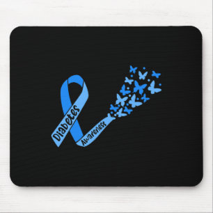Mousepad Fita De Sensibilização Para A Diabetes E Borboleta