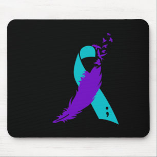 Mousepad Fita de Sensibilização para o Suicídio do Semicolã
