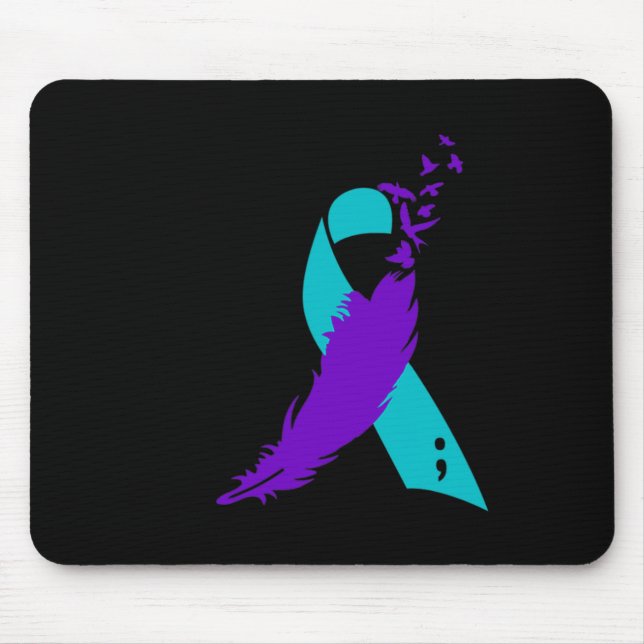 Mousepad Fita de Sensibilização para o Suicídio do Semicolã (Frente)