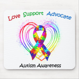 Mousepad Fita do autismo no coração