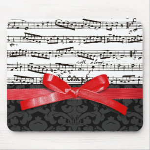 Mousepad Fita do vermelho das notas e do falso da música