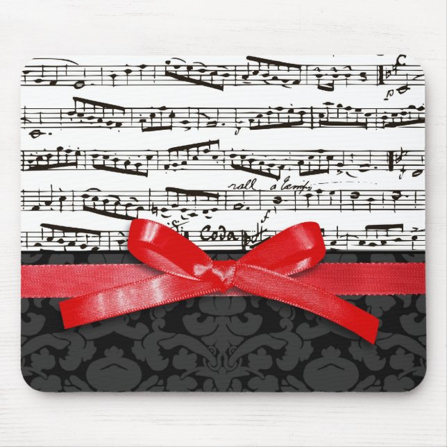 Mousepad Fita do vermelho das notas e do falso da música (Frente)