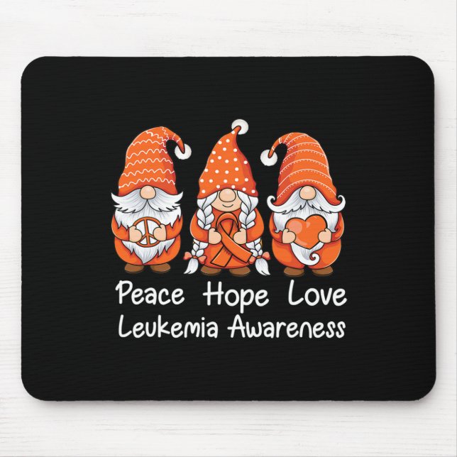 Mousepad Fita laranja Gnomos apoiam sobreviventes da Leucem (Frente)