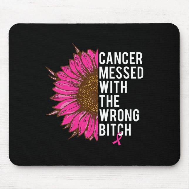 Mousepad Fita Rosa Do Câncer Da Mama Mensada Com Errado (Frente)