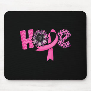 Mousepad Fita rosa-esperança Leopardo-girassol Cancer A