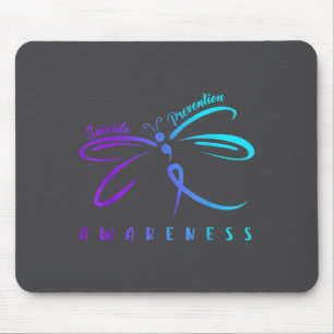 Mousepad Fita Roxa Azul Claro de Conscientização sobre Prev