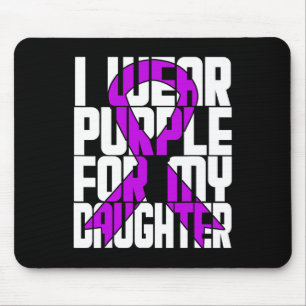 Mousepad Fita Roxa câncer de pâncreas Vestida para Filha