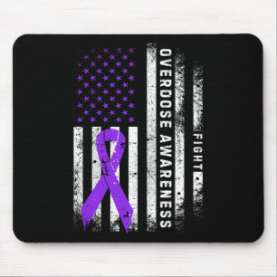 Mousepad Fita Roxa de Conscientização sobre Overdose Bandei