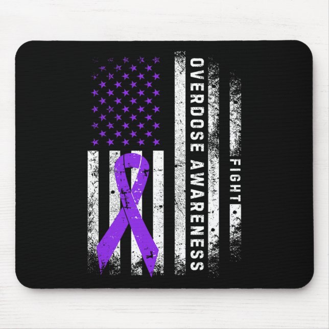 Mousepad Fita Roxa de Conscientização sobre Overdose Bandei (Frente)