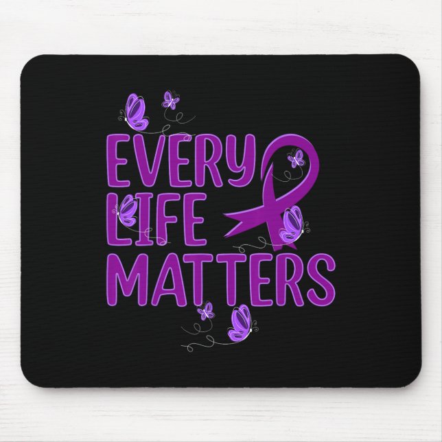 Mousepad Fita Roxa de Conscientização sobre Superose Vício  (Frente)
