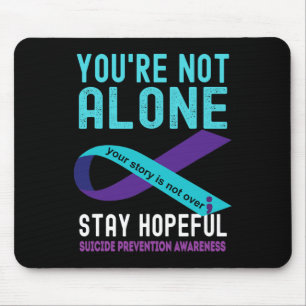 Mousepad Fita Roxa Teal Suporta Prevenção Suicida Em Guerra