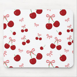 Mousepad Fita Vermelha Cereja Padrão Sem Costura Fruta Fofa