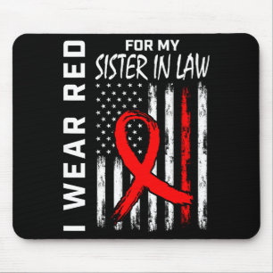 Mousepad Fita Vermelha Para A Doença Cardíaca Da Minha Cunh