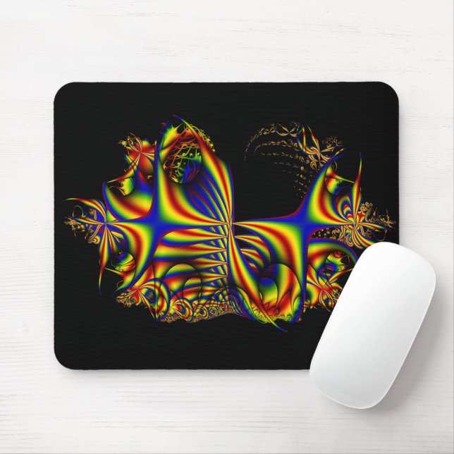 Mousepad Fitas | Arte Fractal Arco-Íris (Com mouse)