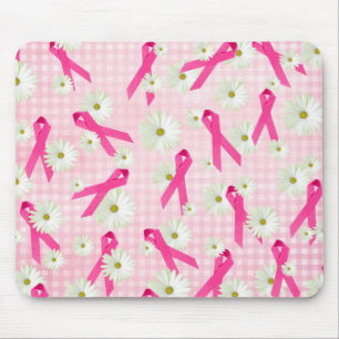 Mousepad Fitas cor-de-rosa sobre consciência do Cancer da m