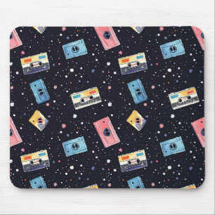 Mousepad Fitas de Cassete Retro no Espaço Cósmico