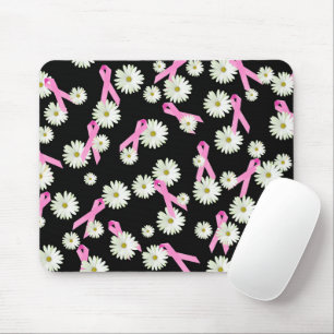 Mousepad Fitas e margaridas para sensibilização do Cancer