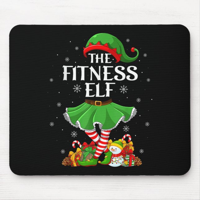 Mousepad Fitness Elf Christmas Family Elf Squad Xmas Girls  (Frente)