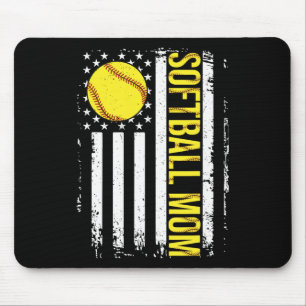 Mousepad Flag Softball Team Softball Mãe Mulheres Dias de a