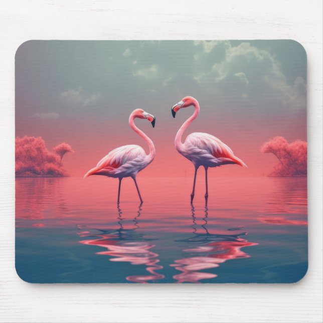 Mousepad Flamingo Animal Bird Wilderness Colorida (Frente)