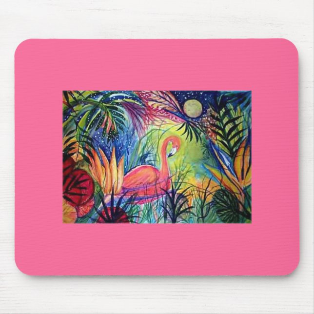 Mousepad Flamingo cor-de-rosa (Frente)