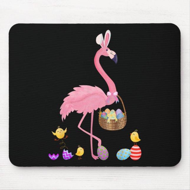 Mousepad Flamingo de Páscoa bonito com Páscoa de Páscoa (Frente)