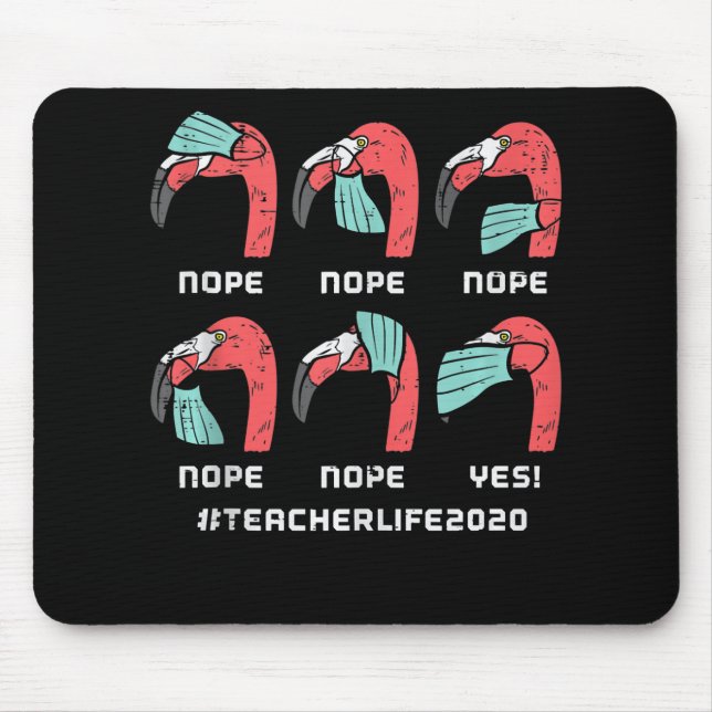 Mousepad Flamingo Face Máscara Professora Vida Distância So (Frente)