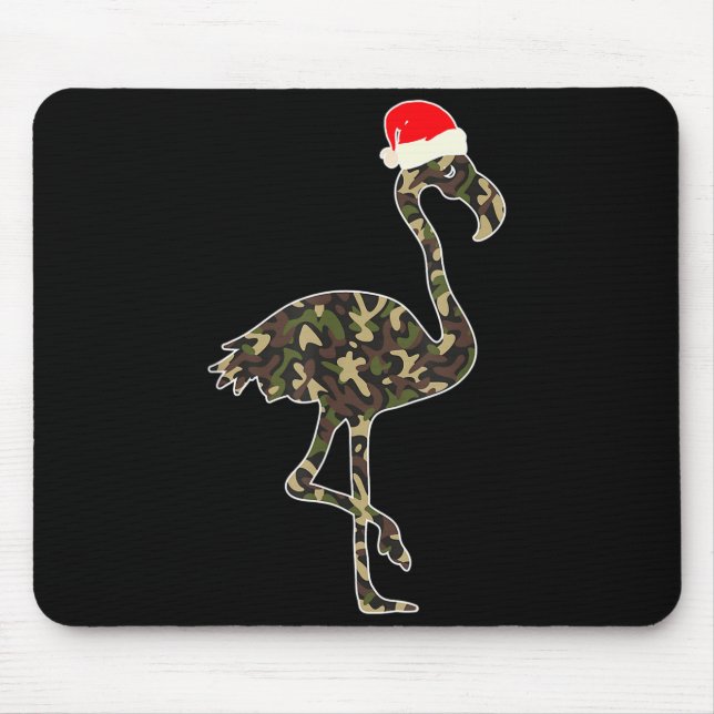 Mousepad Flamingo Lover Christmas Santa Hat Camouflage Illu (Frente)