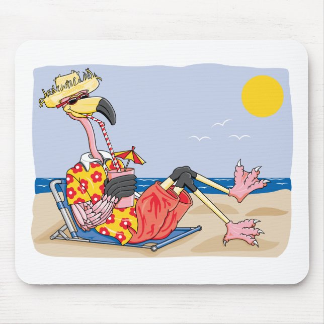 Mousepad Flamingo On the Beach (Frente)