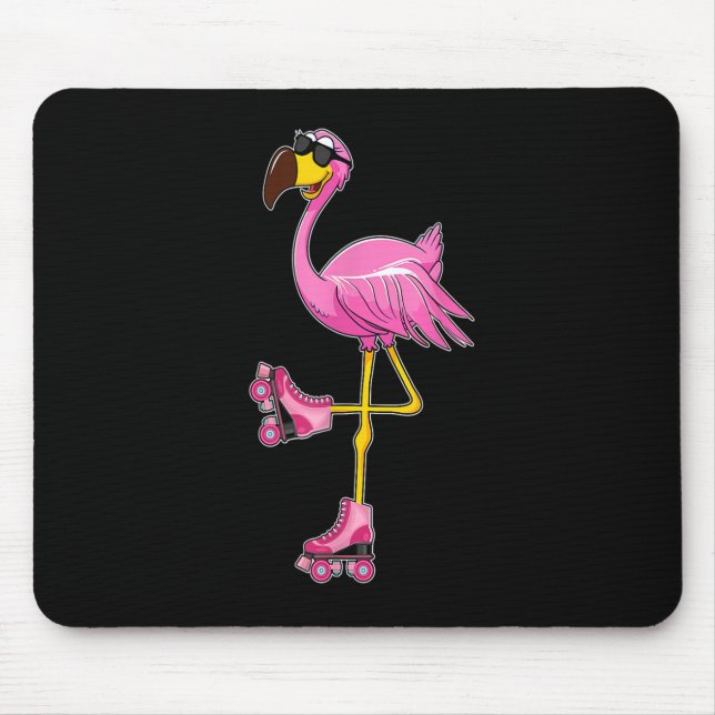Mousepad Flamingo Roller Skates - Engraçado Flamingo Lover  (Frente)