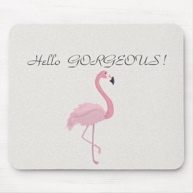 Mousepad Flamingo Rosa Adorável - Olá, Lindíssima (Frente)