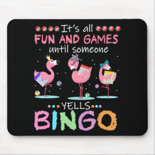 Mousepad Flamingo Rosa Bingo Engraçado Arte de Presente