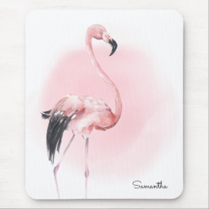 Mousepad Flamingo Rosa Tropical com Nome