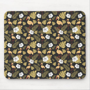 Mousepad Flamingo, sem descontinuidades, flores amarelas e 