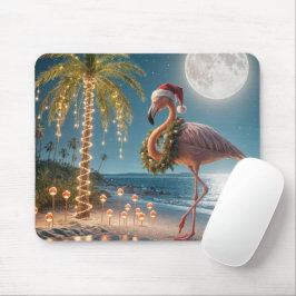 Mousepad Flamingo Vestindo a coroa de Natal