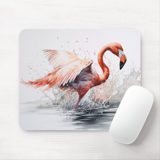 Mousepad Flamingo voando fora de água (Com mouse)