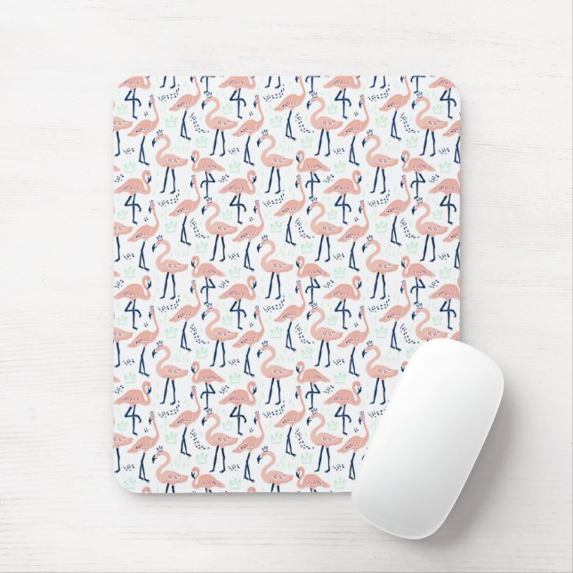 Mousepad flamingos cor-de-rosa (Com mouse)