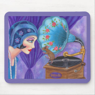 Mousepad Flapper Girl Roaring Twties Gramophone