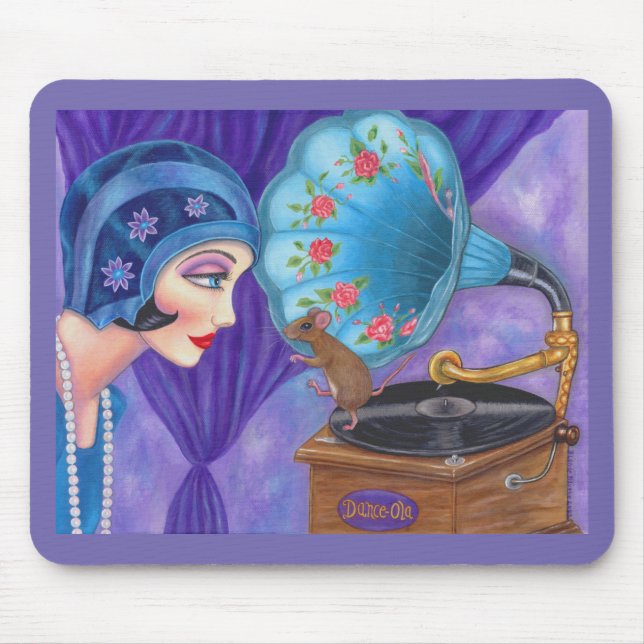 Mousepad Flapper Girl Roaring Twties Gramophone (Frente)