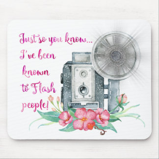 Mousepad Flash da câmera do fotógrafo