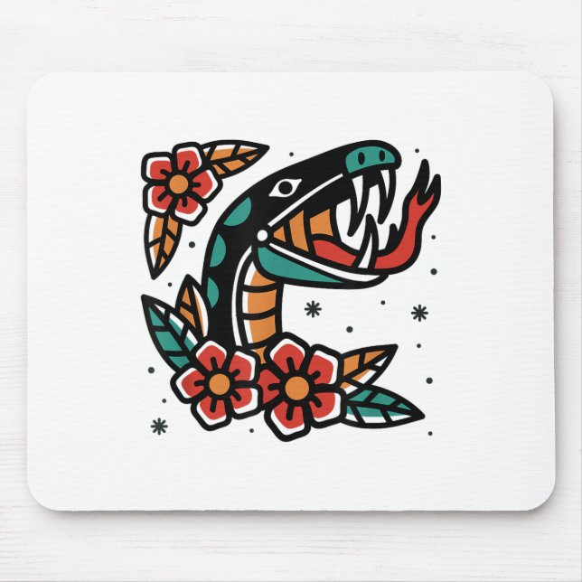 Mousepad Flash Tradicional de Tatuagem Americana da Antiga  (Frente)
