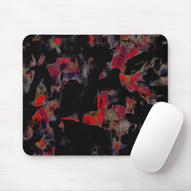 Mousepad Flashy vermelho borrão na base da rocha das cinzas (Com mouse)