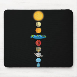 Mousepad Flat Earth Society Planet Solar System Gift