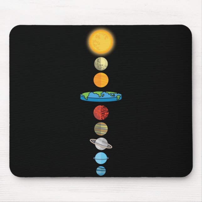 Mousepad Flat Earth Society Planet Solar System Gift (Frente)