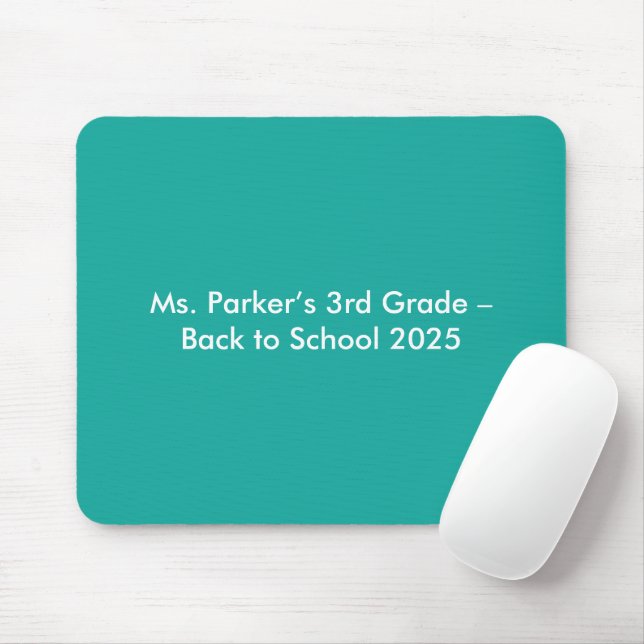Mousepad Flat Teal Background – Back-to-School Texture (Com mouse)