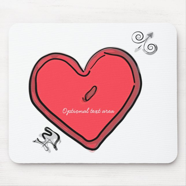 Mousepad Flecha Moderna e Coração Amor Chic de São Valentão (Frente)
