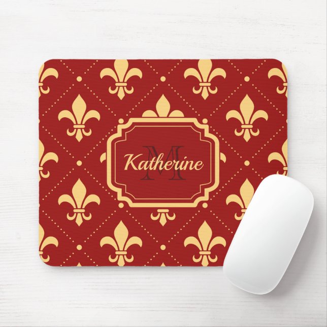 Mousepad Fleur-de-lis Pattern (Com mouse)