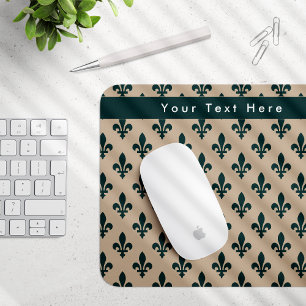 Mousepad Fleur de Lis Pattern, Francês, Real, Verde