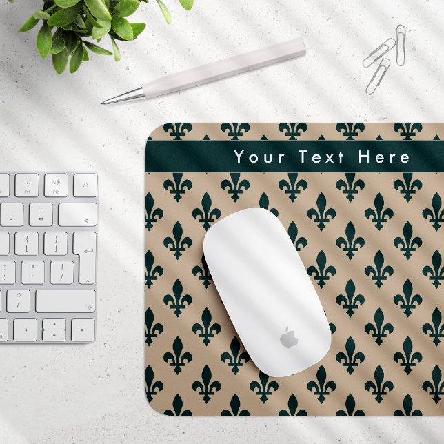 Mousepad Fleur de Lis Pattern, Francês, Real, Verde (Criador carregado)
